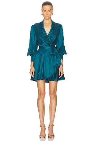 Petite Silk Wrap Mini Dress Zimmermann