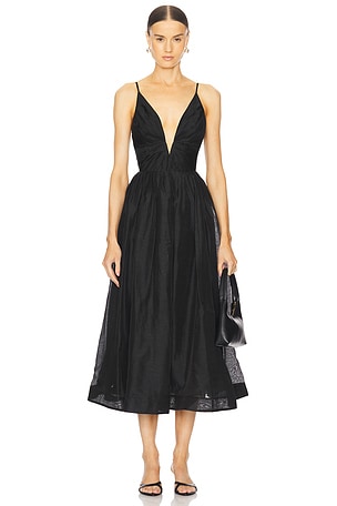 Illustration V Neck Midi Dress Zimmermann