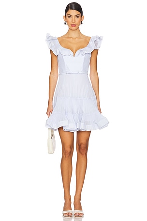 Pleated Frill Mini Dress Zimmermann