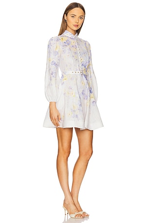 Zimmermann Crush Buttoned Mini Dress in Lavender