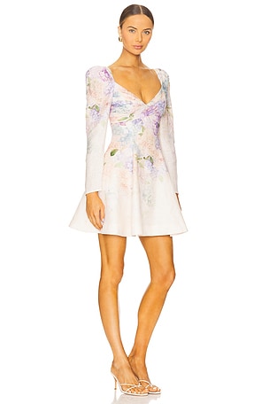 Zimmermann Dawning Puff Sleeve Mini Dress in Ivory