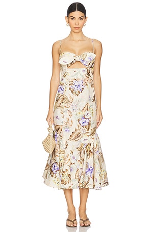 Coco Tie Front Midi Dress Zimmermann