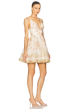 Zimmermann V Neck Mini Dress in Cream