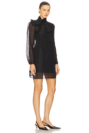 Zimmermann Pussybow Mini Dress in Black