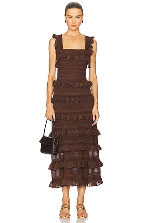 Lace Frill Midi Dress Zimmermann