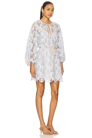 Zimmermann Coco Lace Tunic Mini Dress in Baby Blue