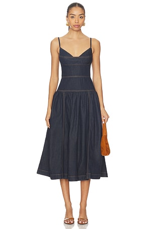 Denim Sleeveless Midi Dress Zimmermann