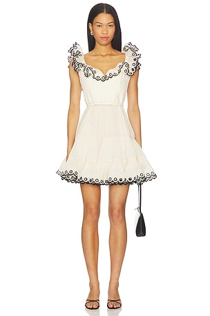 Embroidered Frilled Mini Dress Zimmermann