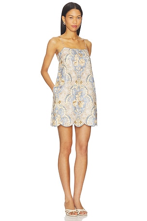 Zimmermann Daylight Scallop Mini Dress in Blue