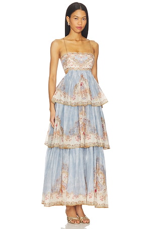 Zimmermann Daylight Tiered Maxi Dress in Blue