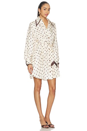 Zimmermann Dot Tuck Mini Dress in Cream