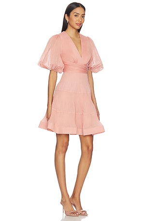 Zimmermann Pleated Mini Dress in Blush. Size 0 / XS. Also