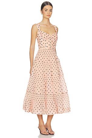 Zimmermann Pleated Draped Midi Dress in Rose