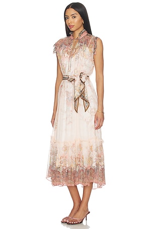 Zimmermann Alchemy Flutter Dress in Rose