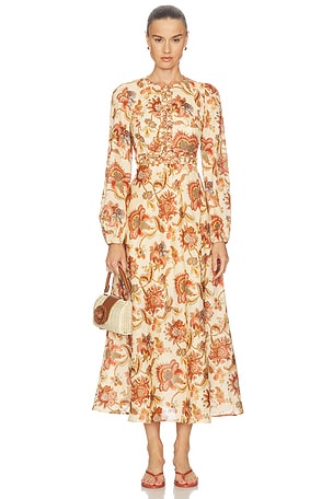 Aster Long Sleeve Midi Dress Zimmermann