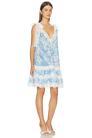 Zimmermann Solstice Lantern Mini Dress in Blue