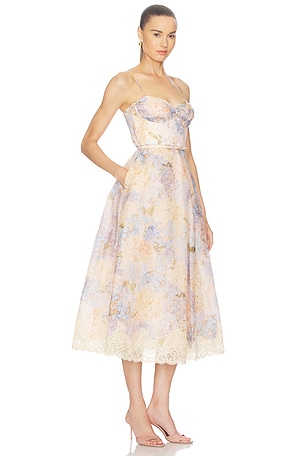 Zimmermann ROBE VALIANT TUCKED MIDI en Pêche