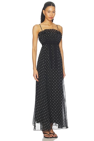 Zimmermann Frill Pleated Midi Dress in Black