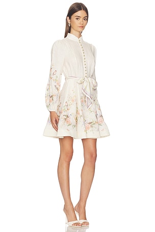 Zimmermann Valiant Button Mini Dress in Cream