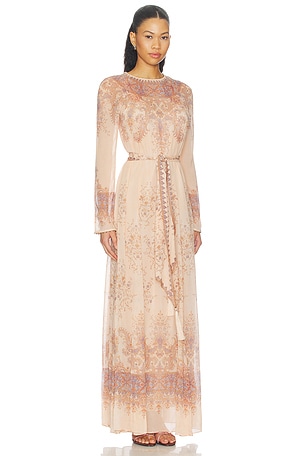 Zimmermann Valiant Sheath Dress in Peach
