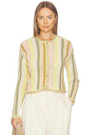 Indra Stripe Crochet Cardigan Zimmermann