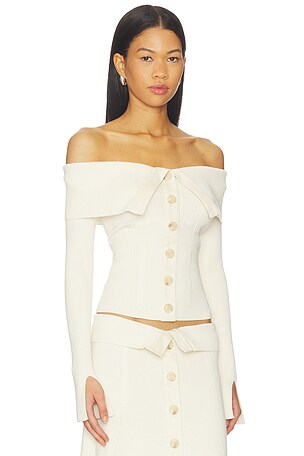 Zimmermann jersey sweater en color crema