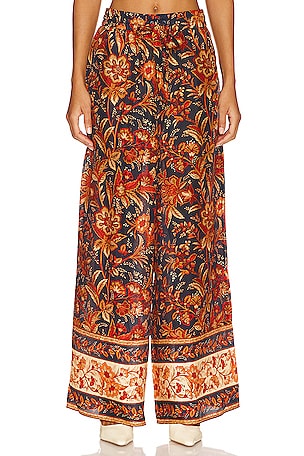 ZIMMERMANN Junie floral-print linen trousers - Orange