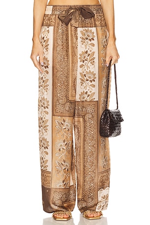 Zimmermann Lucky Relaxed Pant in Brown