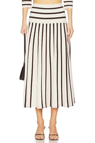 Illuminate Stripe Midi Skirt Zimmermann