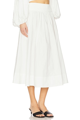 Zimmermann Poplin Skirt in Ivory