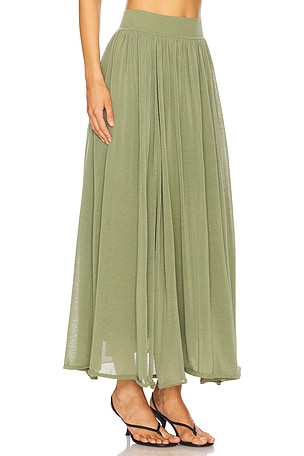 Zimmermann Illuminate Gathered Skirt in Olive