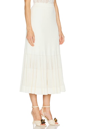 Zimmermann Illuminate Pleated Frill Skirt in Ivory