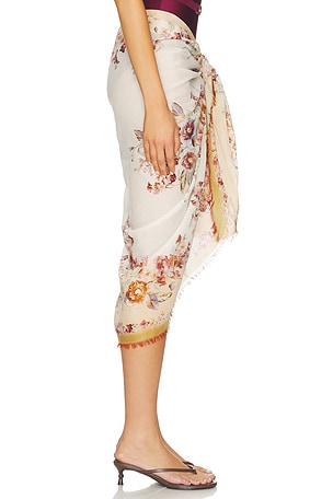 Zimmermann Printed Cotton Pareo in Neutral