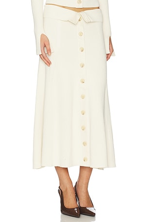 Zimmermann Buttoned Midi Skirt in Cream
