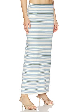 Zimmermann Multicolour Stripe Midi Skirt in Cream
