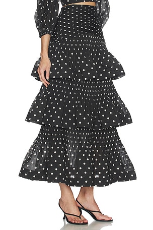 Zimmermann JUPE PLEATED TIERouge en Noir,Blanc