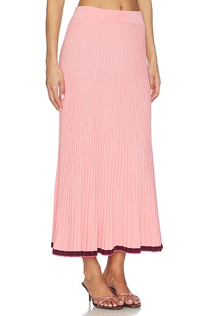 Zimmermann Contrast Rib Midi Skirt in Pink. Size 0 / XS. Also