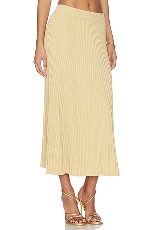 Zimmermann Luna Metallic Midi Skirt in Metallic Gold