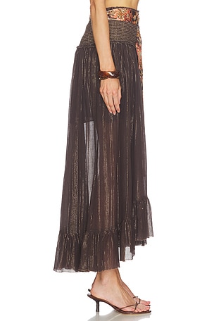 Zimmermann JUPE MIDI ASTER en Chocolat