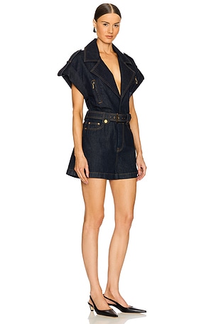 Zimmermann Crush Denim Playsuit in Blue