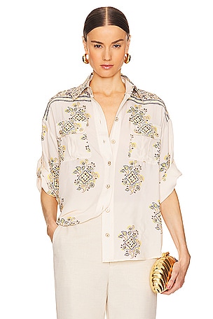 ZIMMERMANN floral-print button-up shirt - Neutrals