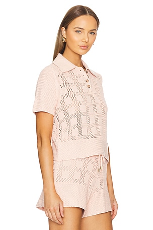 Zimmermann Waverly Polo Top in Pink