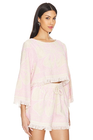 Zimmermann Pop Towelling Crop Top in Pink