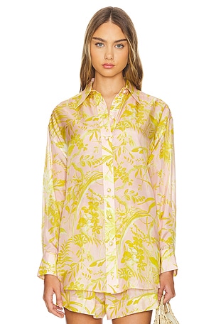 Zimmermann Pop Relaxed Shirt in Yellow