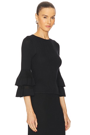 Zimmermann Story 1 Tiered Ruffle Top in Black