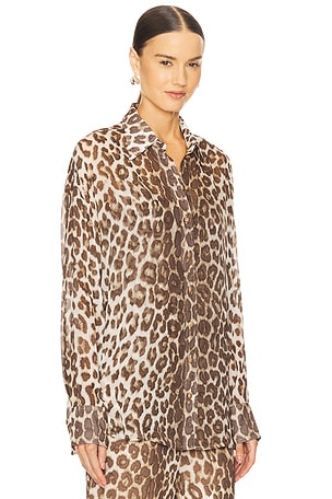 Zimmermann Illustration Leopard Shirt in Brown