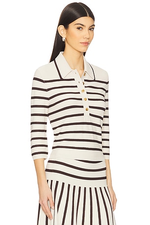 Zimmermann Illuminate Stripe Polo in Cream