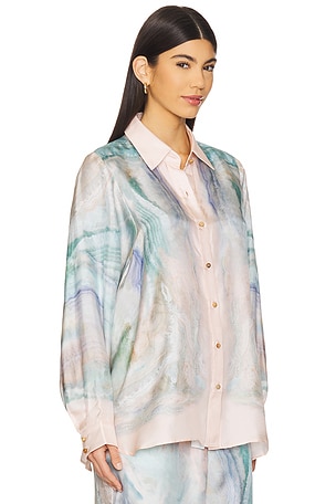 Zimmermann Illuminate Relaxed Shirt in Blue
