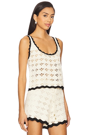 Zimmermann Rhiannon Crochet Tank Top in Cream