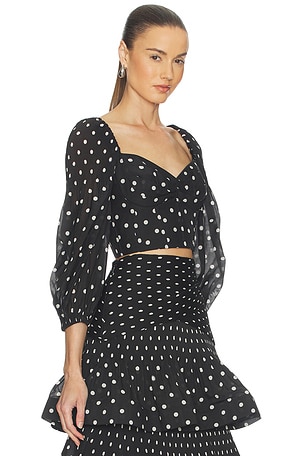 Zimmermann Pleated Draped Bodice in Black,White